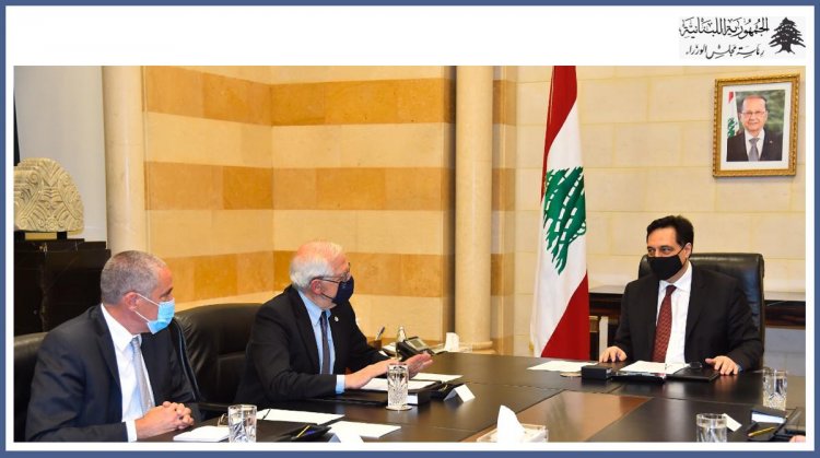 دياب استقبل بوريل: مفتاح الحل يكمن بتشكيل حكومة تستأنف التفاوض مع صندوق النقد