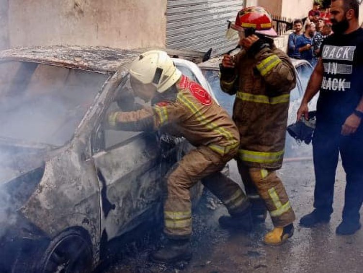 إخماد حريق سيارتين في منطقة الاوزاعي