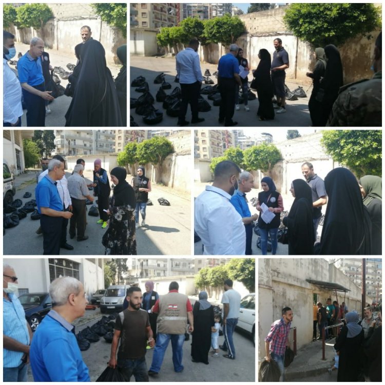 خير يشرف على توزيع حصص غذائية في طرابلس والمنية