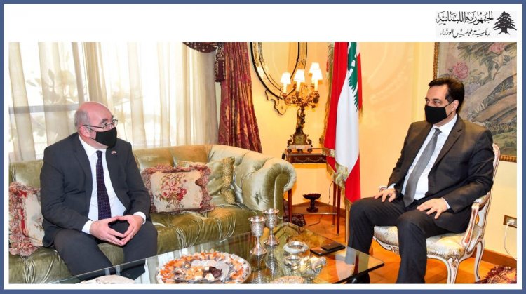 دياب استقبل السفير البريطاني في لبنان مارتين لوغدين