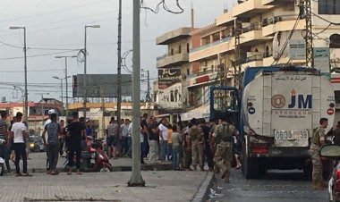 محتجون يوقفون صهريج مازوت في بحنين المنية
