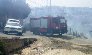 اخماد حريق كبير بين عنجر ومجدل عنجر