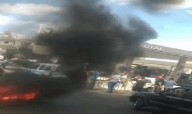 اخماد حريق مفتعل مقابل محطة وقود في صيدا