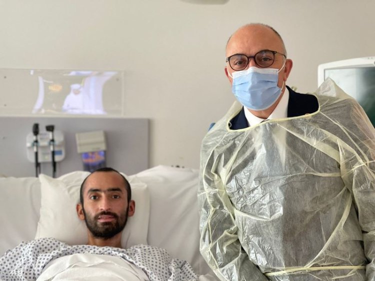 الجندي حسام الأحمد يعود الى لبنان بعد علاجه  إثر إصابته في انفجار التليل في أبوظبي