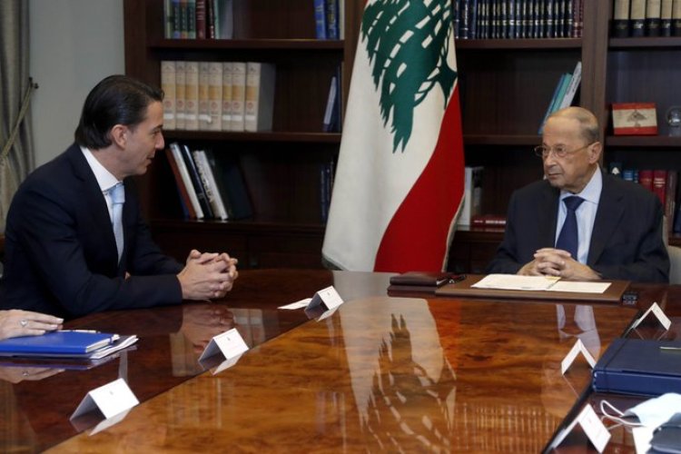 عون عرض مع  الوسيط الأميركي الجديد مسار عملية التفاوض غير المباشر في شأن ترسيم الحدود البحرية الجنوبية