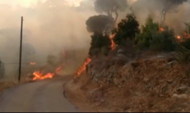 حريق كبير في بيت مري والدفاع المدني يعمل على إخماده