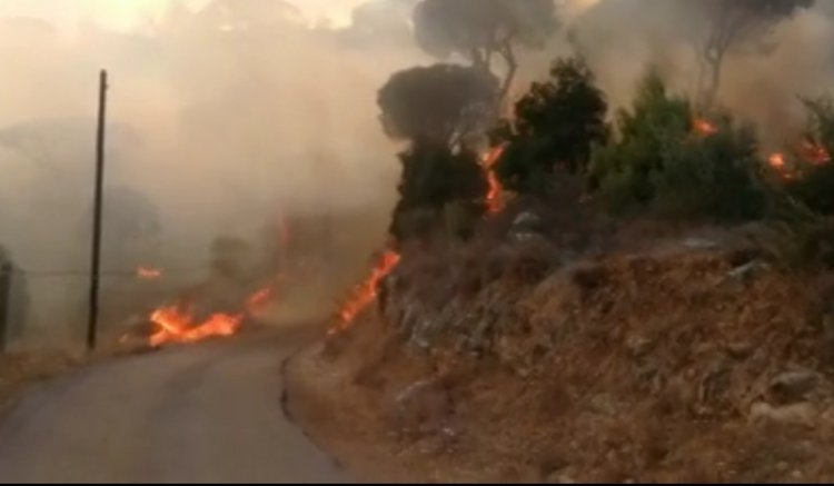 حريق كبير في بيت مري والدفاع المدني يعمل على إخماده