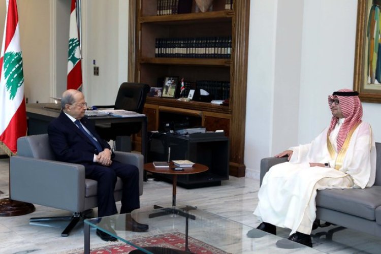 بخاري أكد من قصر بعبدا حرص السعودية على مساعدة الشعب اللبناني