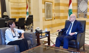 نجيب ميقاتي في لقاء مع  سفيرة فرنسا في لبنان