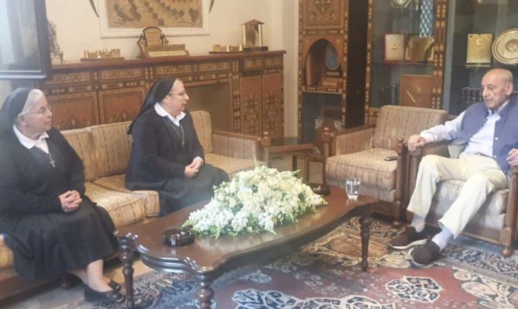 بري استقبل طرابلسي و الرئيسة العامة لراهبات النبطية