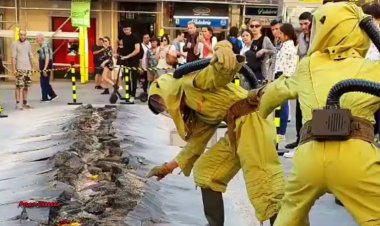 بالفيديو : حمم بركانية في وسط مدريد ما قصتها؟