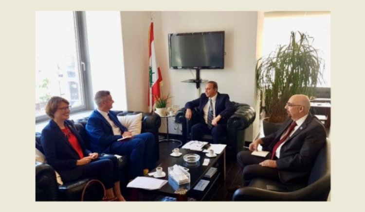 شرف الدين عرض مع المبعوث البريطاني الخاص إلى سوريا ملف عودة النازحين